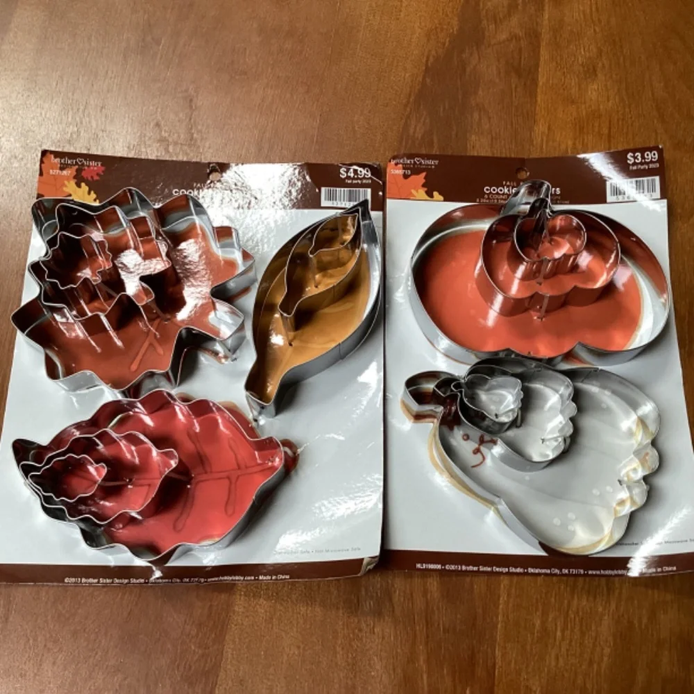 Fall Party Cookie Cutters New with tag 2 packs